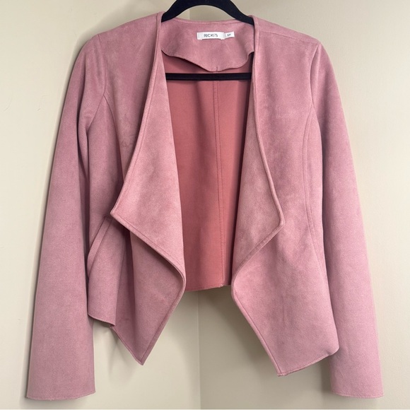 Ricki's Jackets & Blazers - Ricki’s Dusty Rose Faux Suede Waterfall Blazer Jacket – Size Small